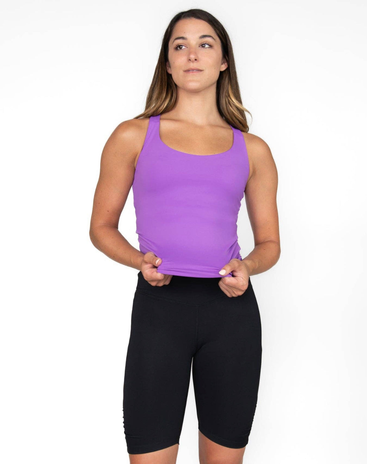 CZJ Women Criss Cross Tank Shelf Bra